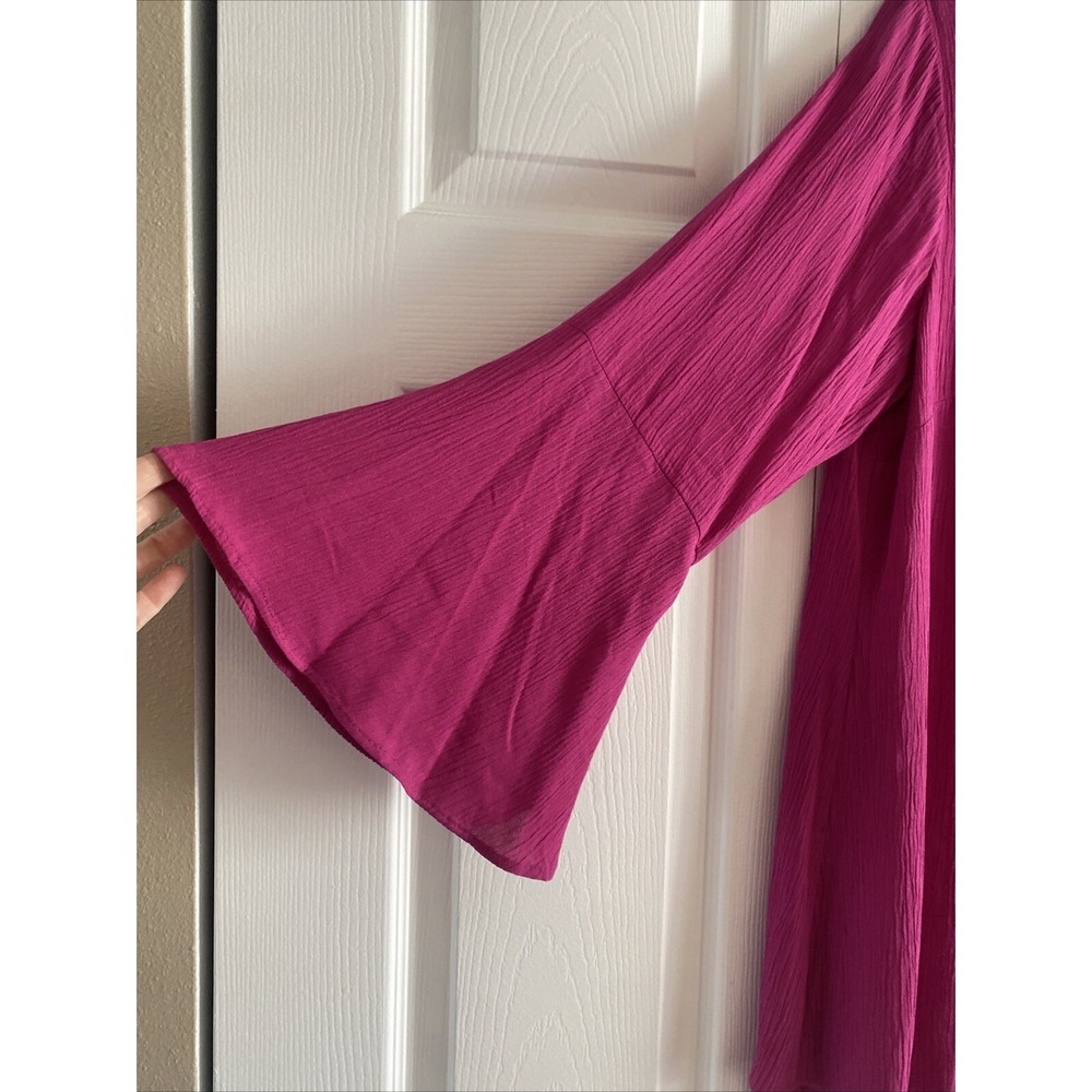 Soft Surroundings Bell Sleeve Tunic Womens Size M Pink Boho Crinkle Artsy Fem - Picture 3 of 6
